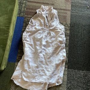 Free People linen v neck sleeveless summer dress grey medium